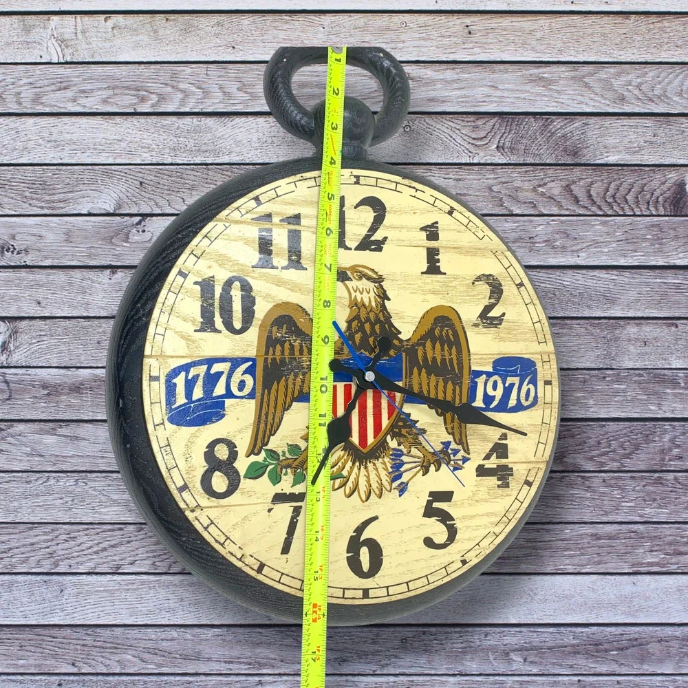 Vintage Robertshaw A73-T Bicentennial 1776-1976 Wall Clock Running USA Eagle